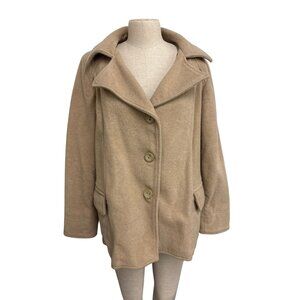 Old Navy Tan Wool Blend Button Front Coat With Pockets Fundraiser Supports Susta